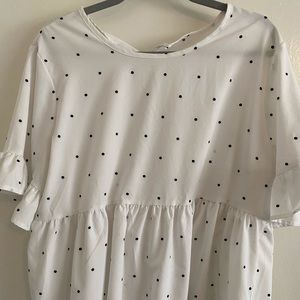 Polka dot, baby doll blouse- 1XL